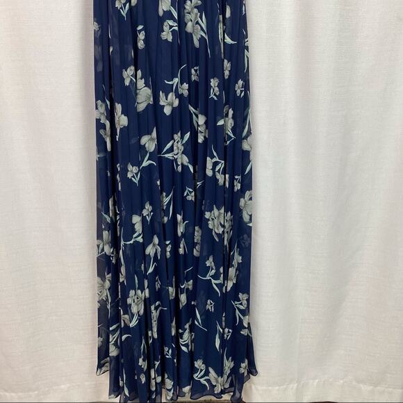 Lulu’s Memorable Night Navy Blue Floral Print Maxi Dress Sz.XS - Picture 7 of 15